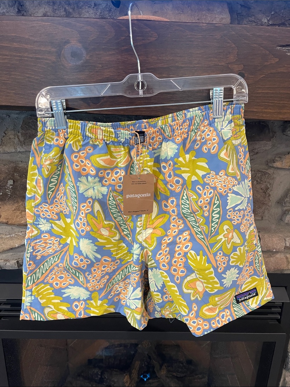 Patagonia Multicolor Botanical Swim Shorts in Blue, Yellow & Peach